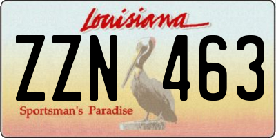 LA license plate ZZN463