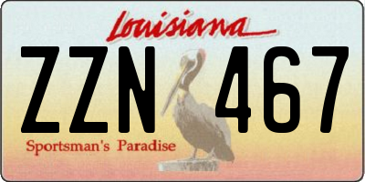 LA license plate ZZN467