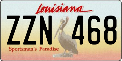LA license plate ZZN468