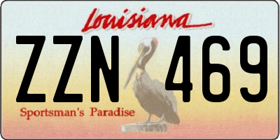 LA license plate ZZN469