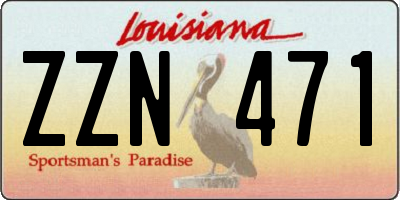 LA license plate ZZN471