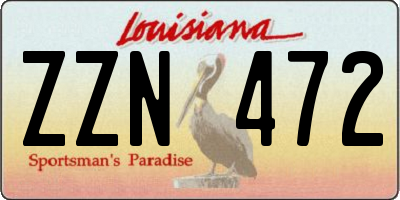LA license plate ZZN472