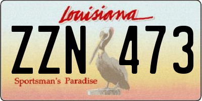LA license plate ZZN473