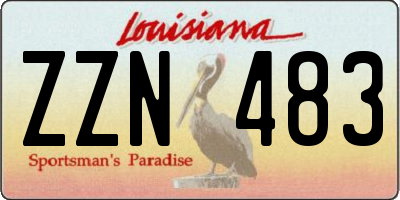 LA license plate ZZN483