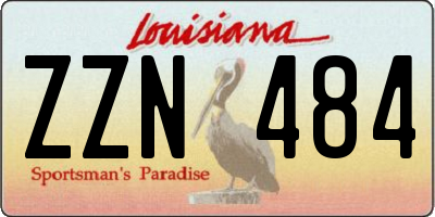 LA license plate ZZN484