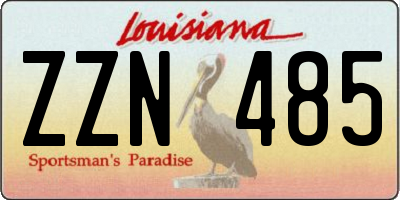 LA license plate ZZN485