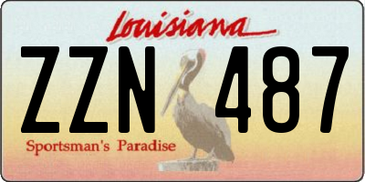 LA license plate ZZN487