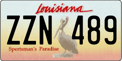 LA license plate ZZN489