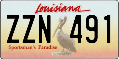 LA license plate ZZN491