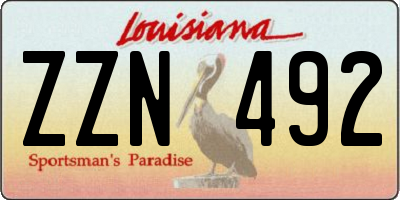 LA license plate ZZN492