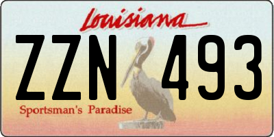 LA license plate ZZN493