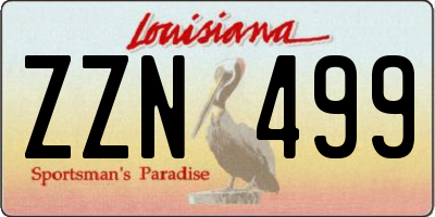 LA license plate ZZN499