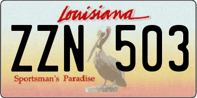 LA license plate ZZN503