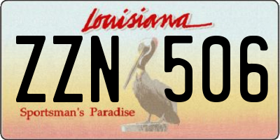 LA license plate ZZN506