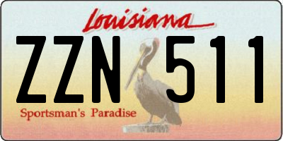 LA license plate ZZN511