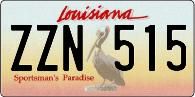 LA license plate ZZN515