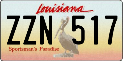 LA license plate ZZN517