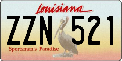 LA license plate ZZN521