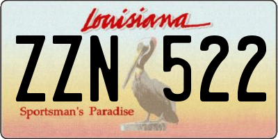 LA license plate ZZN522