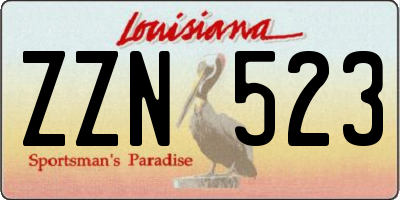 LA license plate ZZN523