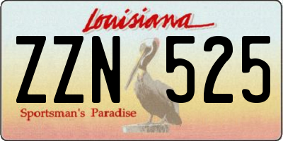 LA license plate ZZN525