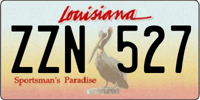 LA license plate ZZN527