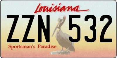 LA license plate ZZN532