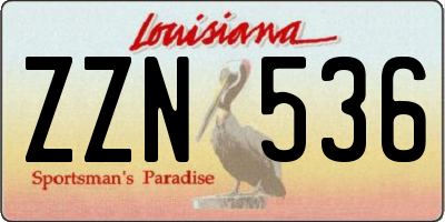 LA license plate ZZN536