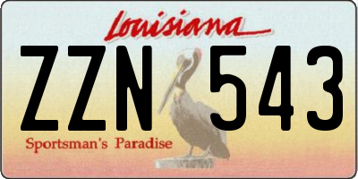 LA license plate ZZN543