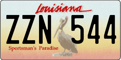 LA license plate ZZN544