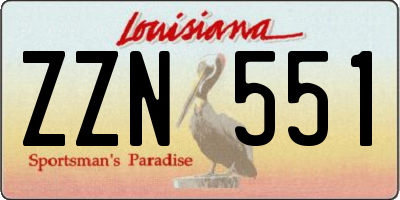 LA license plate ZZN551