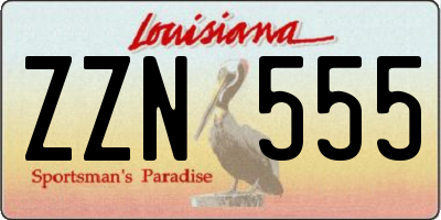 LA license plate ZZN555