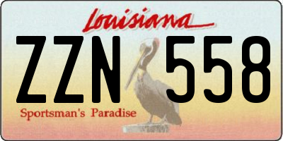 LA license plate ZZN558