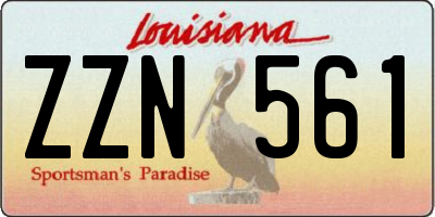 LA license plate ZZN561