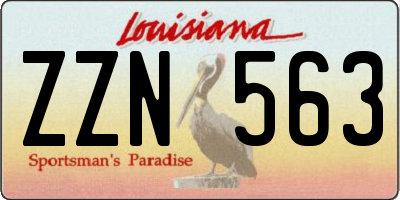 LA license plate ZZN563