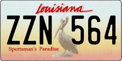LA license plate ZZN564