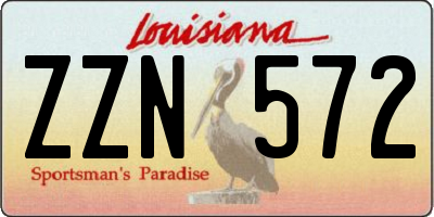 LA license plate ZZN572