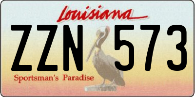 LA license plate ZZN573