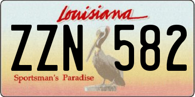 LA license plate ZZN582