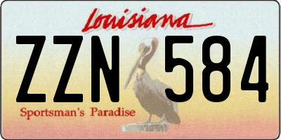 LA license plate ZZN584