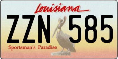 LA license plate ZZN585