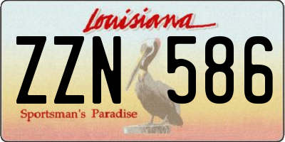 LA license plate ZZN586