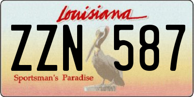 LA license plate ZZN587