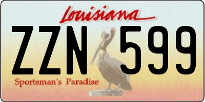 LA license plate ZZN599