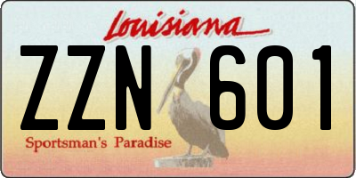 LA license plate ZZN601