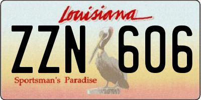 LA license plate ZZN606