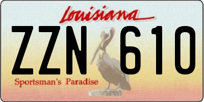 LA license plate ZZN610