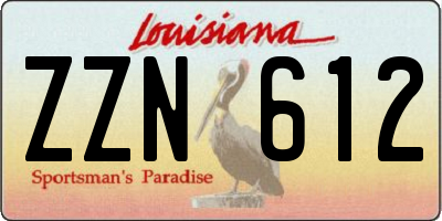 LA license plate ZZN612