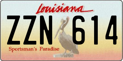 LA license plate ZZN614