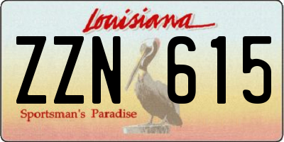 LA license plate ZZN615